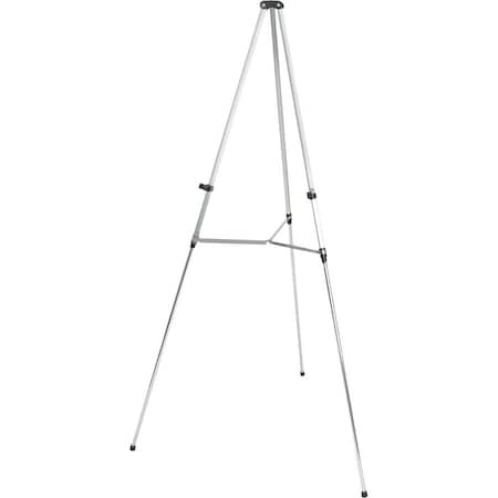 Quartet Tripod Easel, 3/4" Tubular Aluminum Legs, 38"-66"H, Silver QRT50E